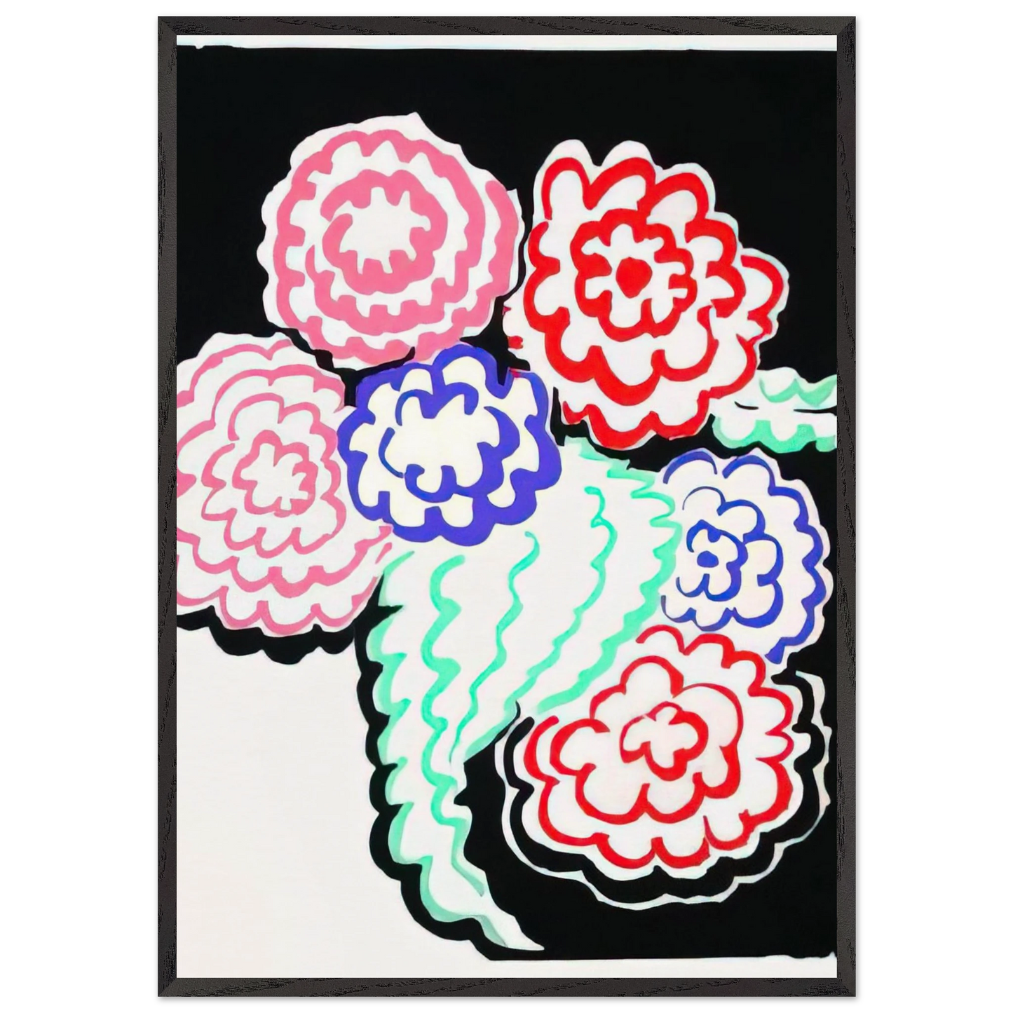 Wall artD181OULEURS IDEES 2 - Sonia Delaunay Framed Art Print – Black Wooden Frame - Default Title - -Framed Art Print