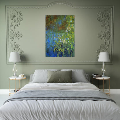 Iris at the Sea-Rose Pond - claude monet Brushed Aluminum Print - 70x100 cm / 28x40 inches | claude monet Aluminum Print | claude monet Prints