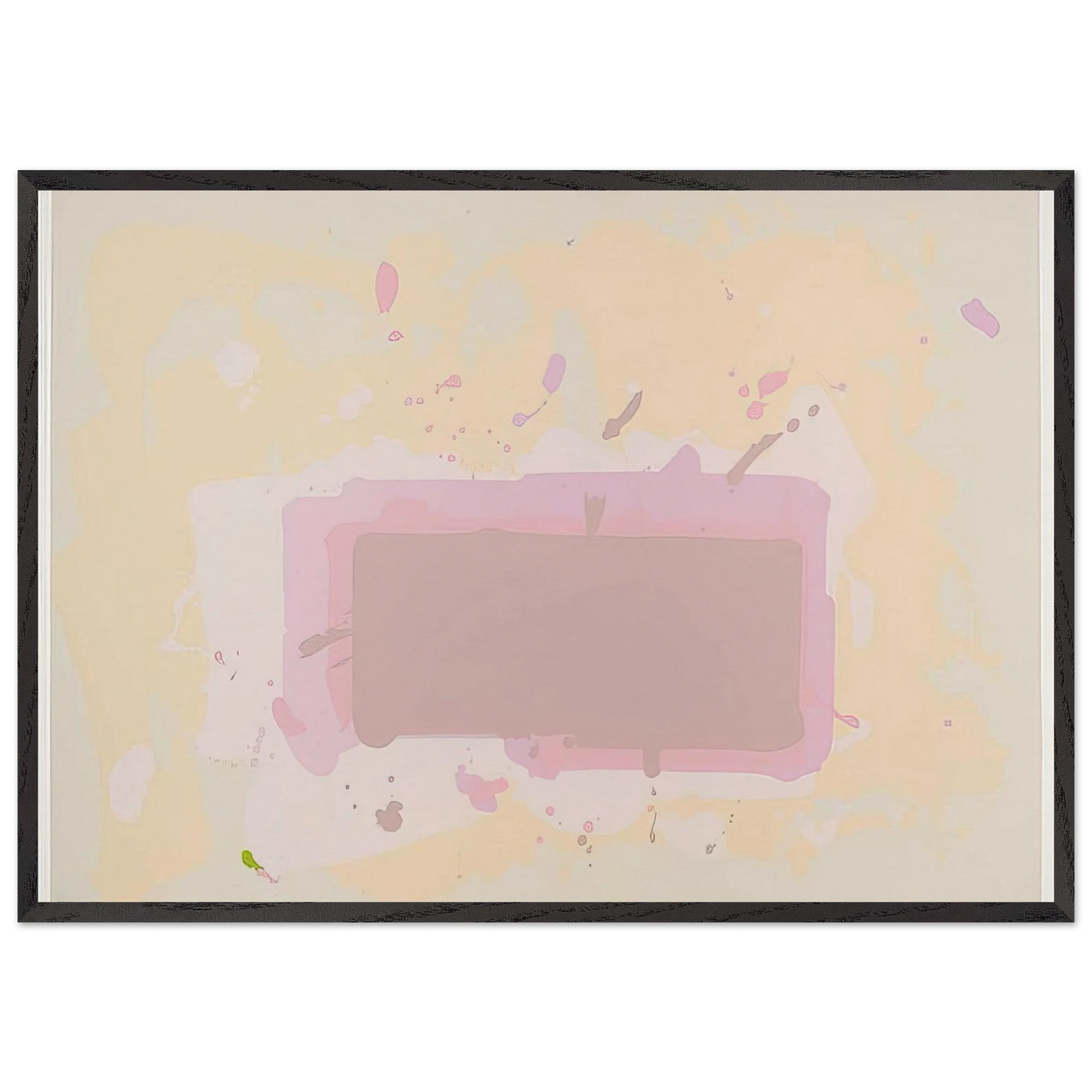 Pale Yellow Pink and Brown - 1971 - John Hoyland Framed Art Print – Black Wooden Frame - Default Title - -Framed Art Print