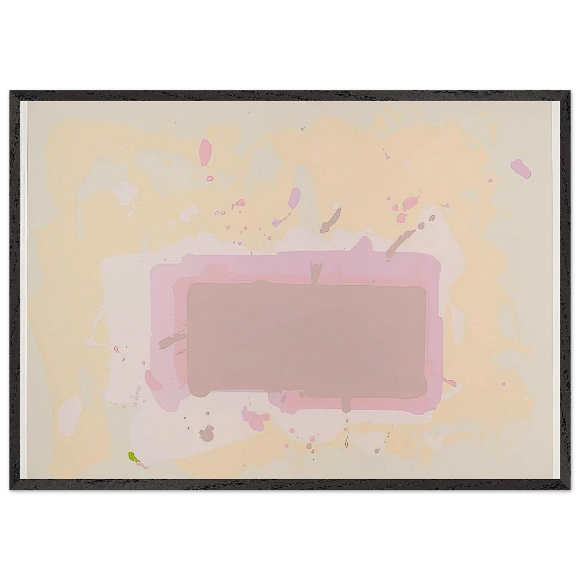 Pale Yellow Pink and Brown - 1971 - John Hoyland Framed Art Print – Black Wooden Frame - Default Title - -Framed Art Print