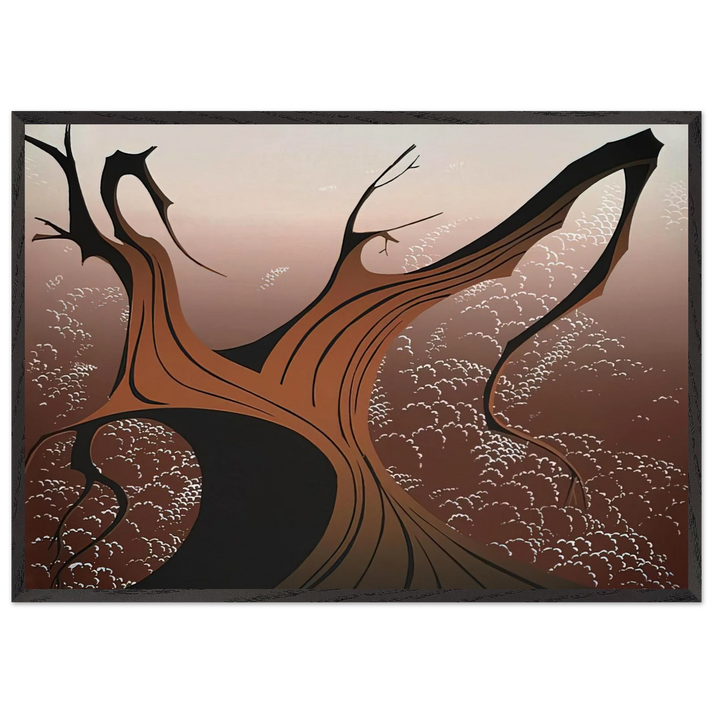 Brown Tree - Eyvind Earle 70x100 cm / 28x40 inches Framed Art Print – Black Wooden Frame