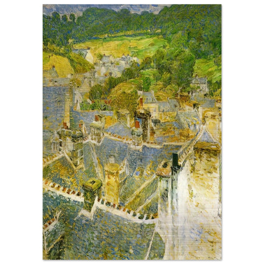 Rooftops, Pont-Aven - Childe Hassam Brushed Aluminum Print - 70x100 cm / 28x40 inches | Childe Hassam Aluminum Print | Childe Hassam Prints