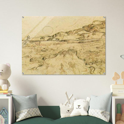 Enclosed Wheat Field with Reaper - Vincent van Gogh Acrylic Print - 70x100 cm / 28x40″ inches