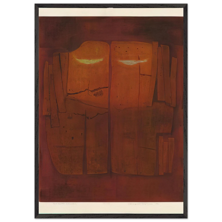 Two Exiles - 1972 - Hiroyuki Tajima 70x100 cm / 28x40 inches Framed Art Print – Black Wooden Frame