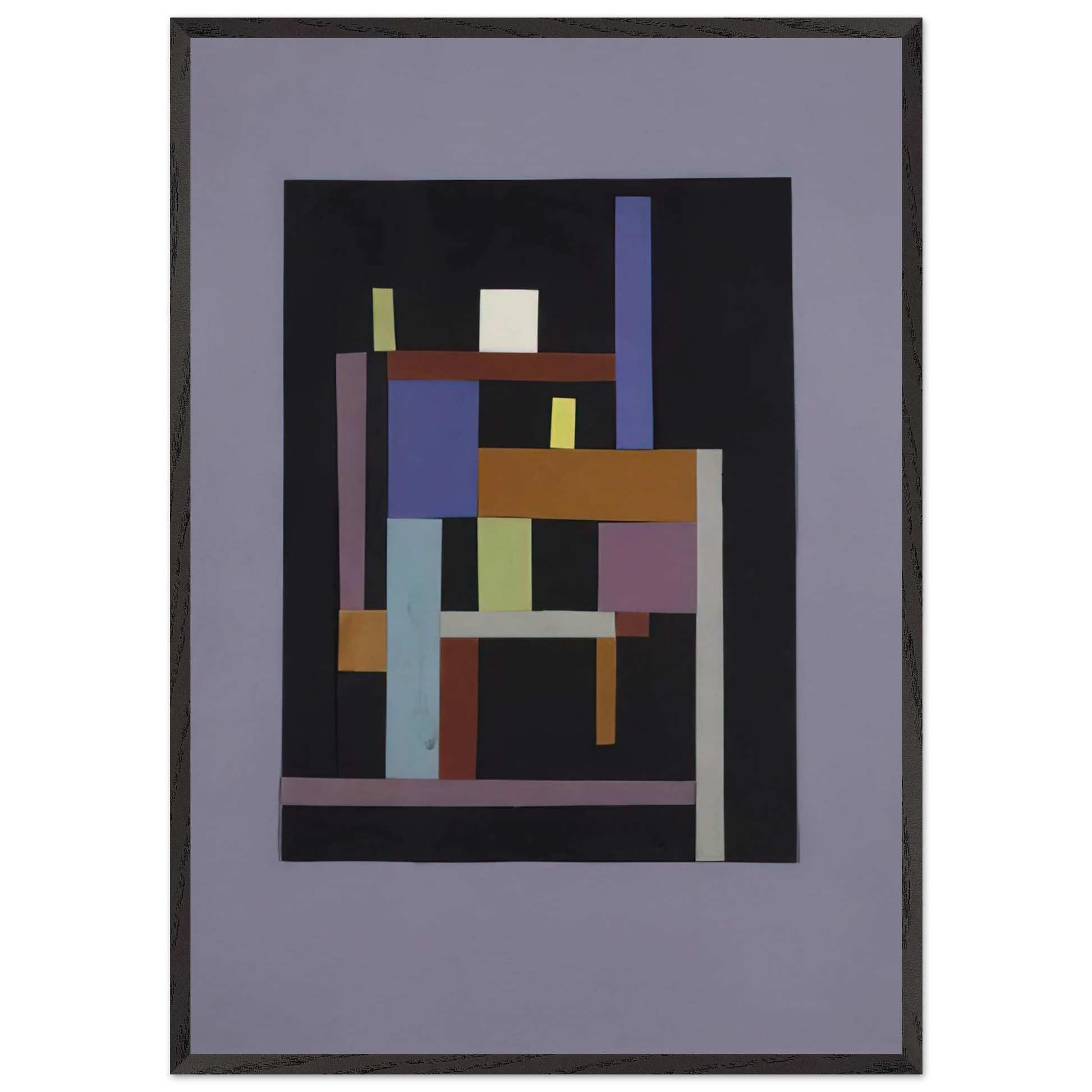 Collage - 1938 - Ad Reinhardt Framed Art Print – Black Wooden Frame - Default Title - -Framed Art Print
