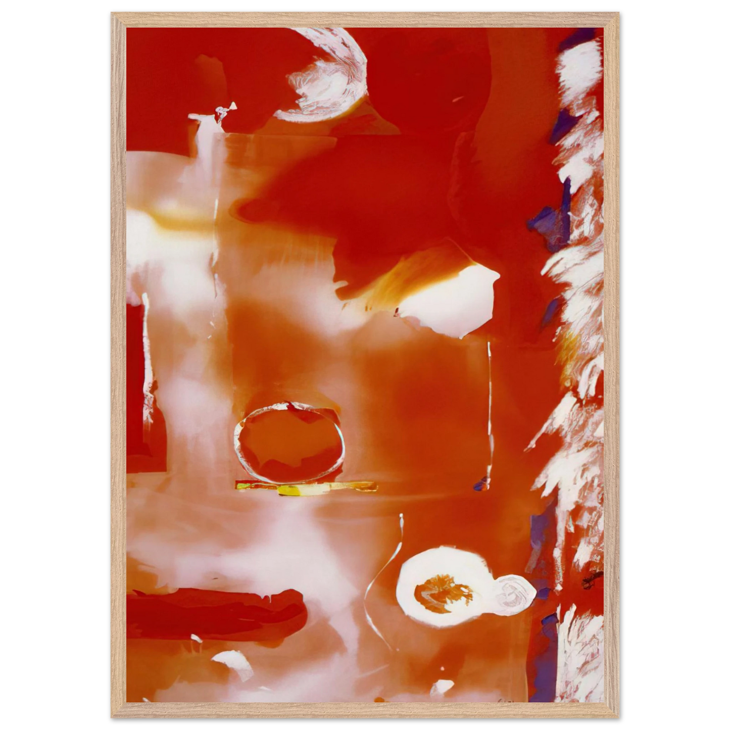 Helen Frankenthaler - Seeing the Moon on a Hot Summer Day - 1987 Wall art - 50x70 cm / 20x28 Inches - Premium Wooden Framed Poster With Fine Art Paper - Wood frame