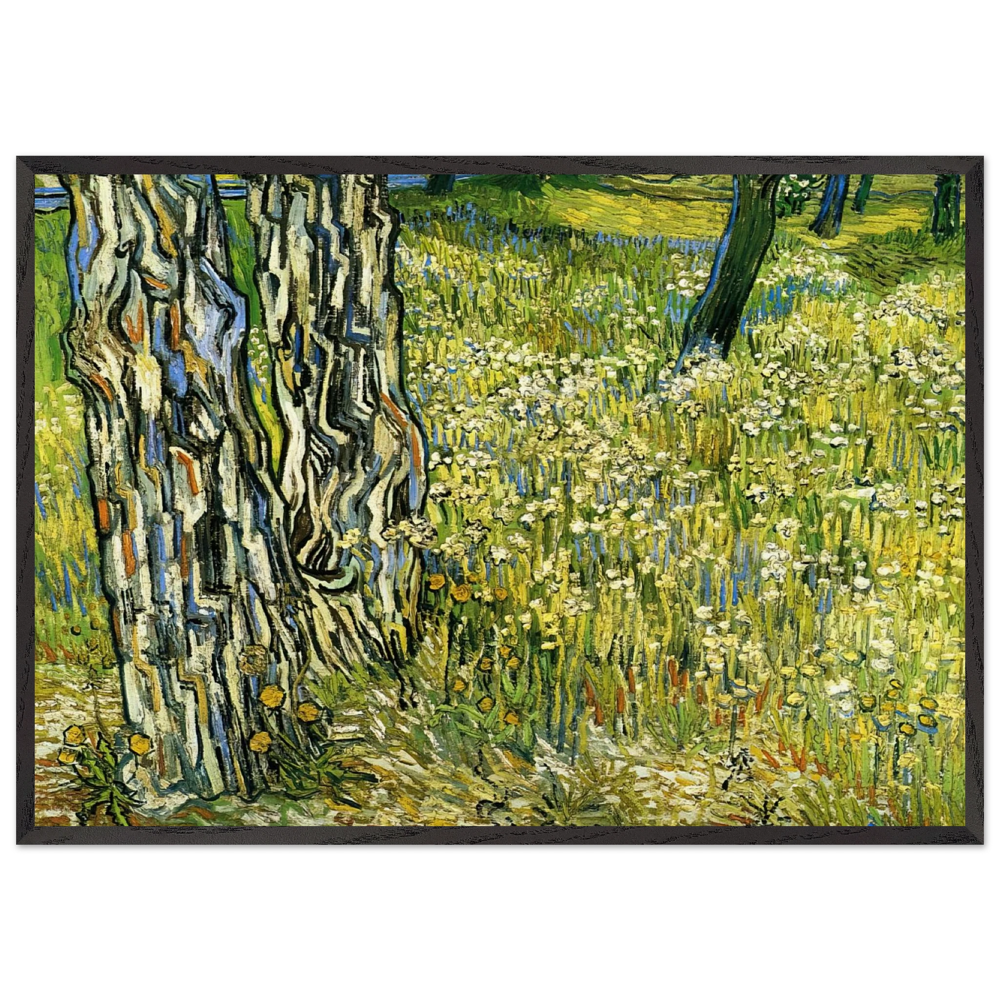 Tree Trunks in the Grass - Vincent van Gogh Framed Art Print – Black Wooden Frame - Default Title - -Framed Art Print