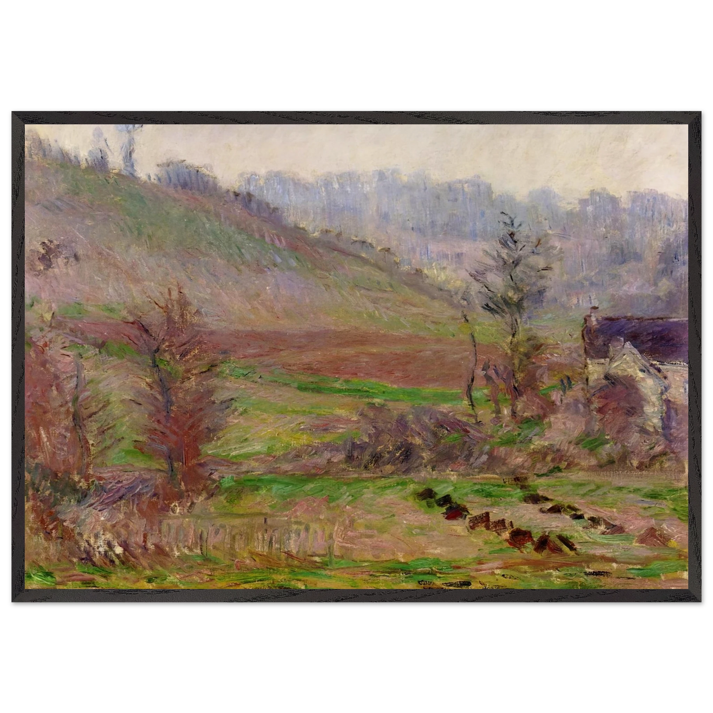 Valley of Falaise - claude monet Framed Art Print – Black Wooden Frame - Default Title - -Framed Art Print