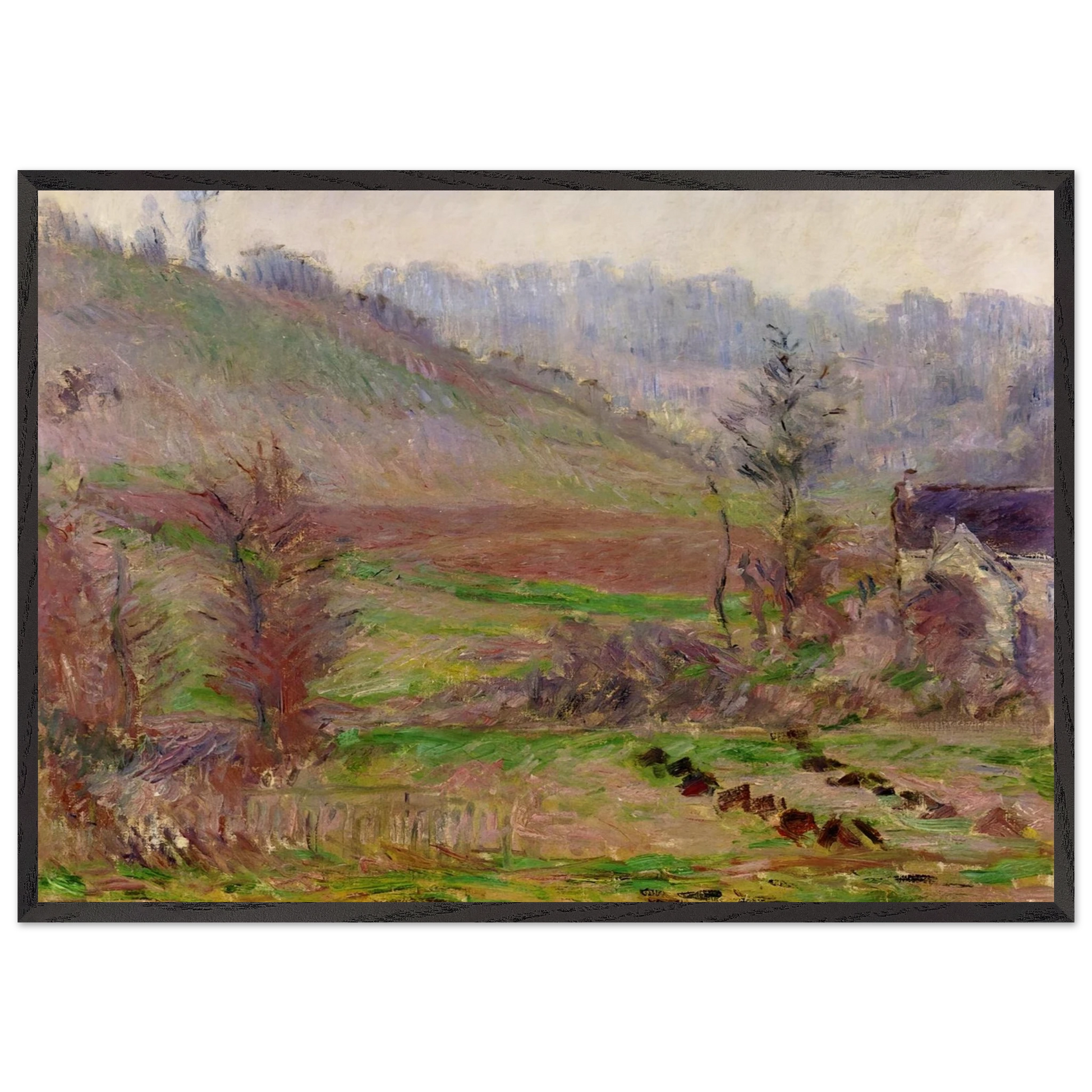 Valley of Falaise - claude monet Framed Art Print – Black Wooden Frame - Default Title - -Framed Art Print