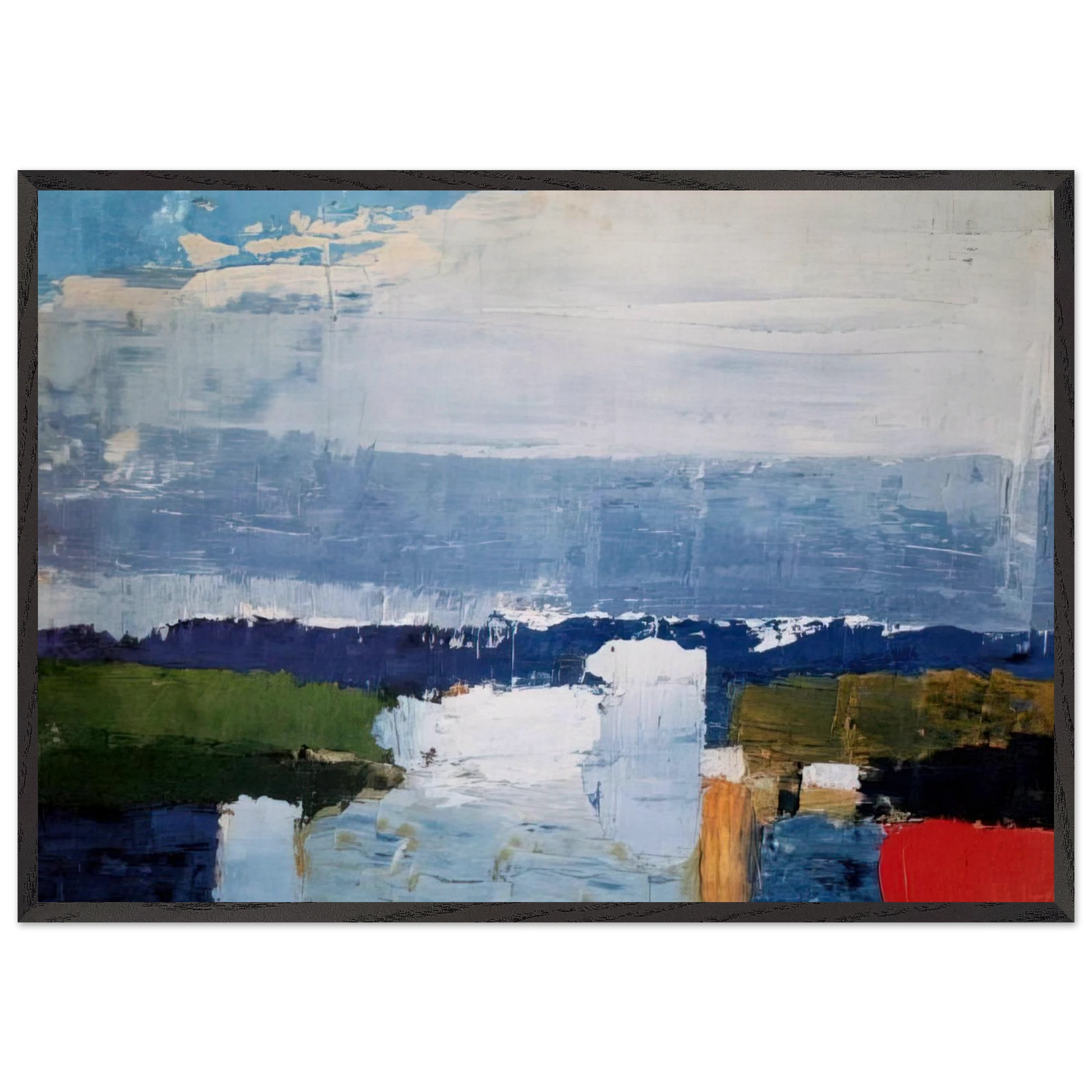 Paysage du midi - Art Informel - Nicolas de Stael Framed Art Print – Black Wooden Frame - Default Title - -Framed Art Print