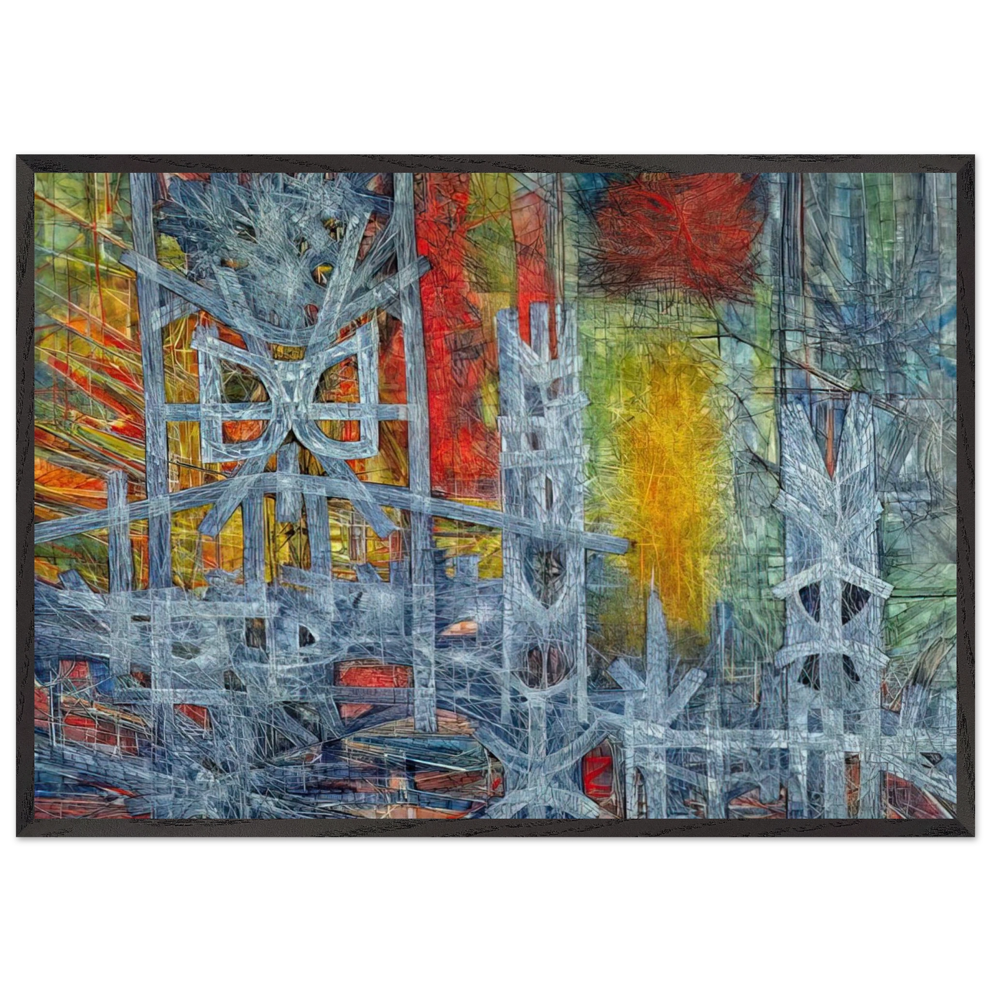 Silence at Sharpeville - 1962 - Jimmy Ernst Framed Art Print – Black Wooden Frame - Default Title - -Framed Art Print