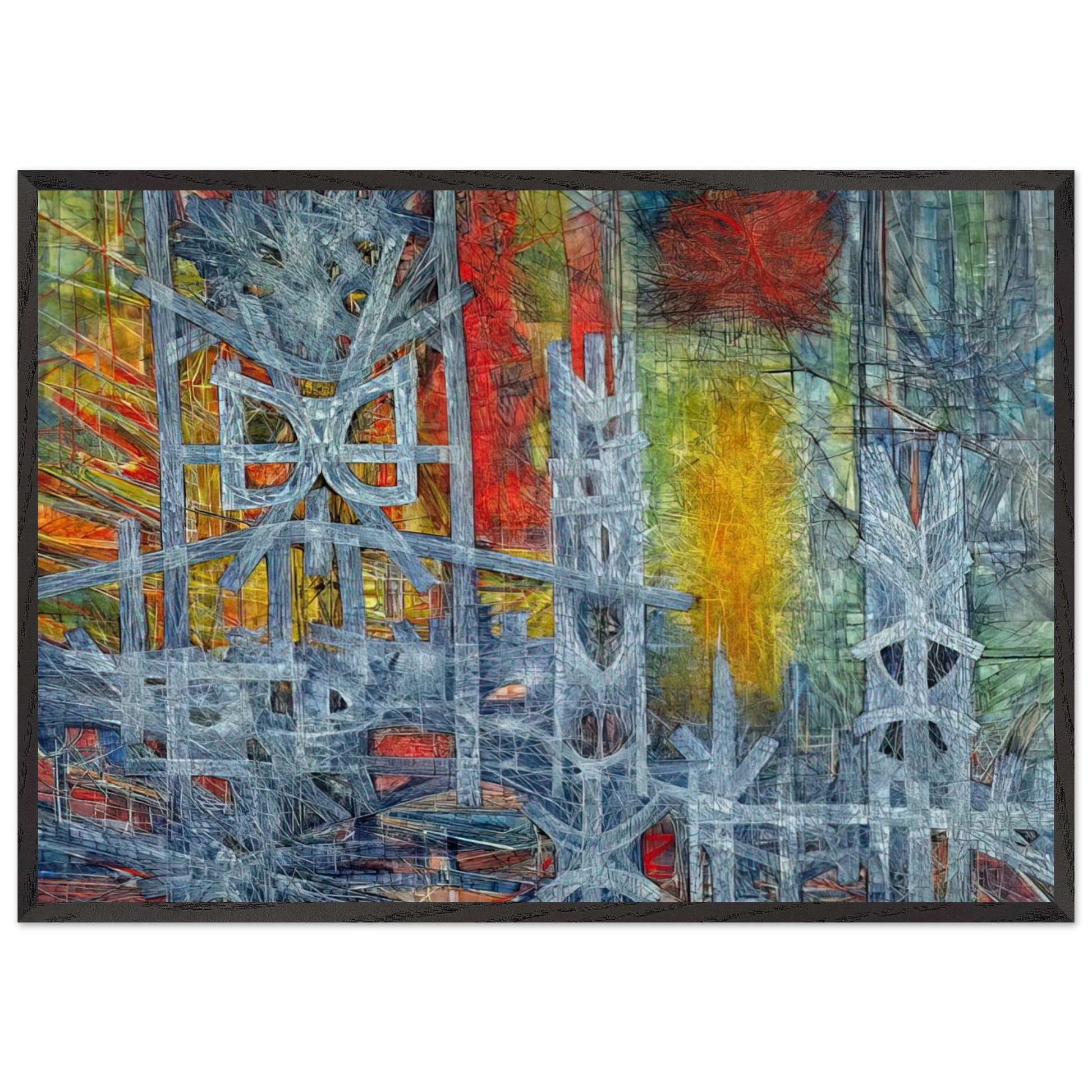 Silence at Sharpeville - 1962 - Jimmy Ernst Framed Art Print – Black Wooden Frame - Default Title - -Framed Art Print