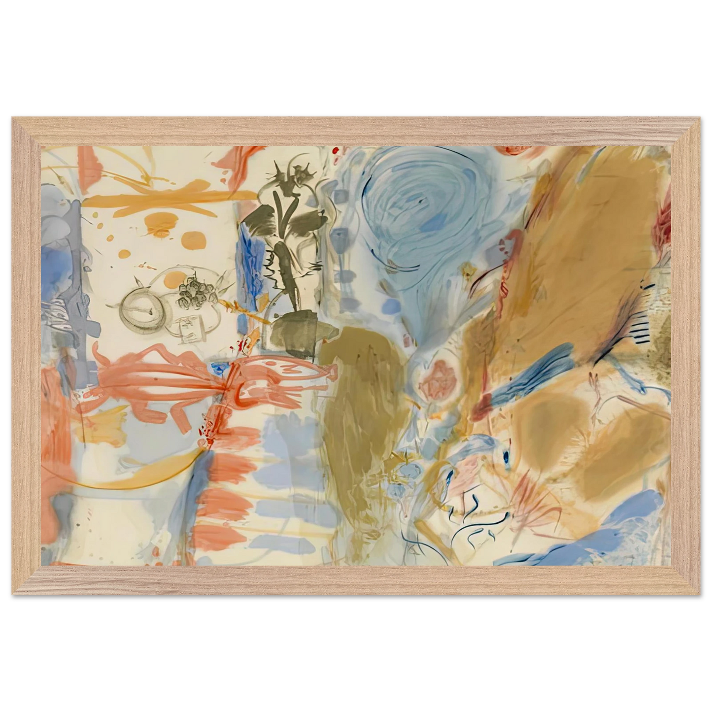 Helen Frankenthaler - Western Dream, 1957- Wall Art - 60x80 cm / 24x32 inches - Premium Wooden Framed Poster With Fine Art Paper - Wood frame