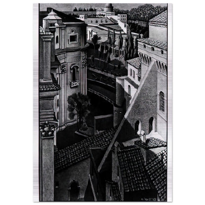 BERWEEN ST PETER AND SISTINE CHAPEL MARCH 1936 1936 - MC Escher Brushed Aluminum Print - 70x100 cm / 28x40 inches | MC Escher Aluminum Print | MC Escher Prints