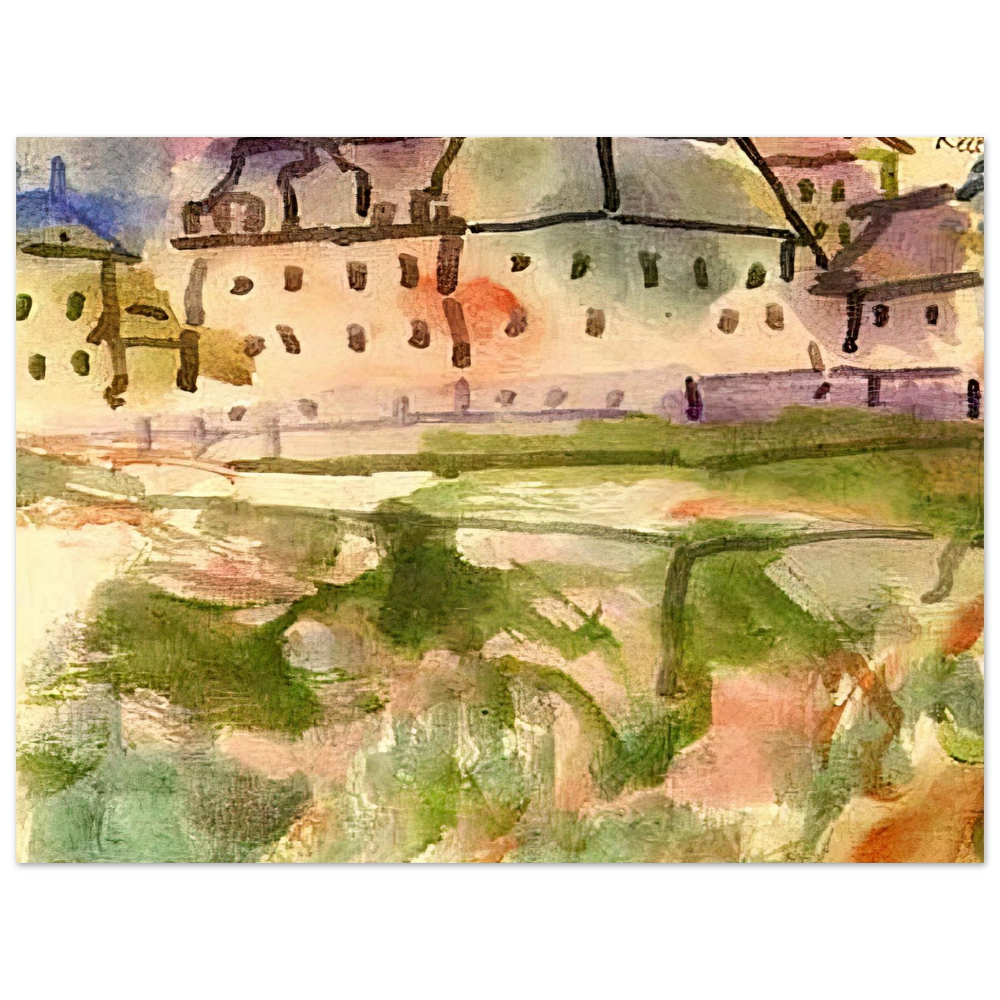 Paul Klee - HOUSES NEAR THE GRAVEL PIT 1913 Fine Art Poster - Default Title