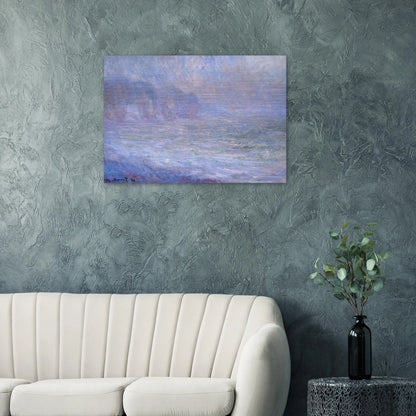 Cliffs at Pourville, Rain - claude monet Brushed Aluminum Print - 70x100 cm / 28x40 inches | claude monet Aluminum Print | claude monet Prints