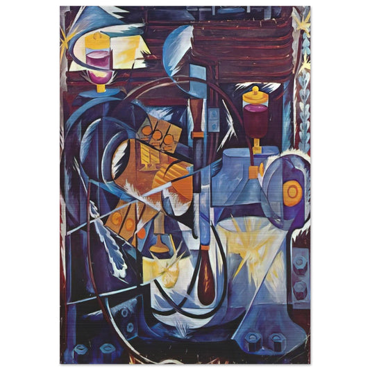 Dynamo machine - 1913 - Natalia Goncharova Brushed Aluminum Print - 70x100 cm / 28x40 inches | Natalia Goncharova Aluminum Print | Natalia Goncharova Prints