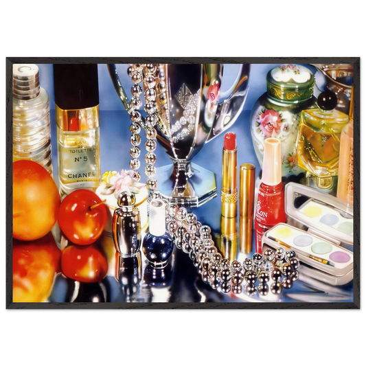 CHANEL 1974 - Audrey Flack Framed Art Print – Black Wooden Frame - Default Title - -Framed Art Print