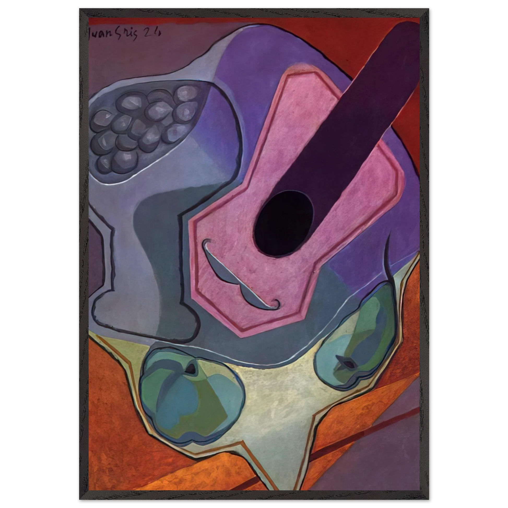 VIOLIN WITH FRUIT 1924 - Juan Gris Framed Art Print – Black Wooden Frame - Default Title - -Framed Art Print