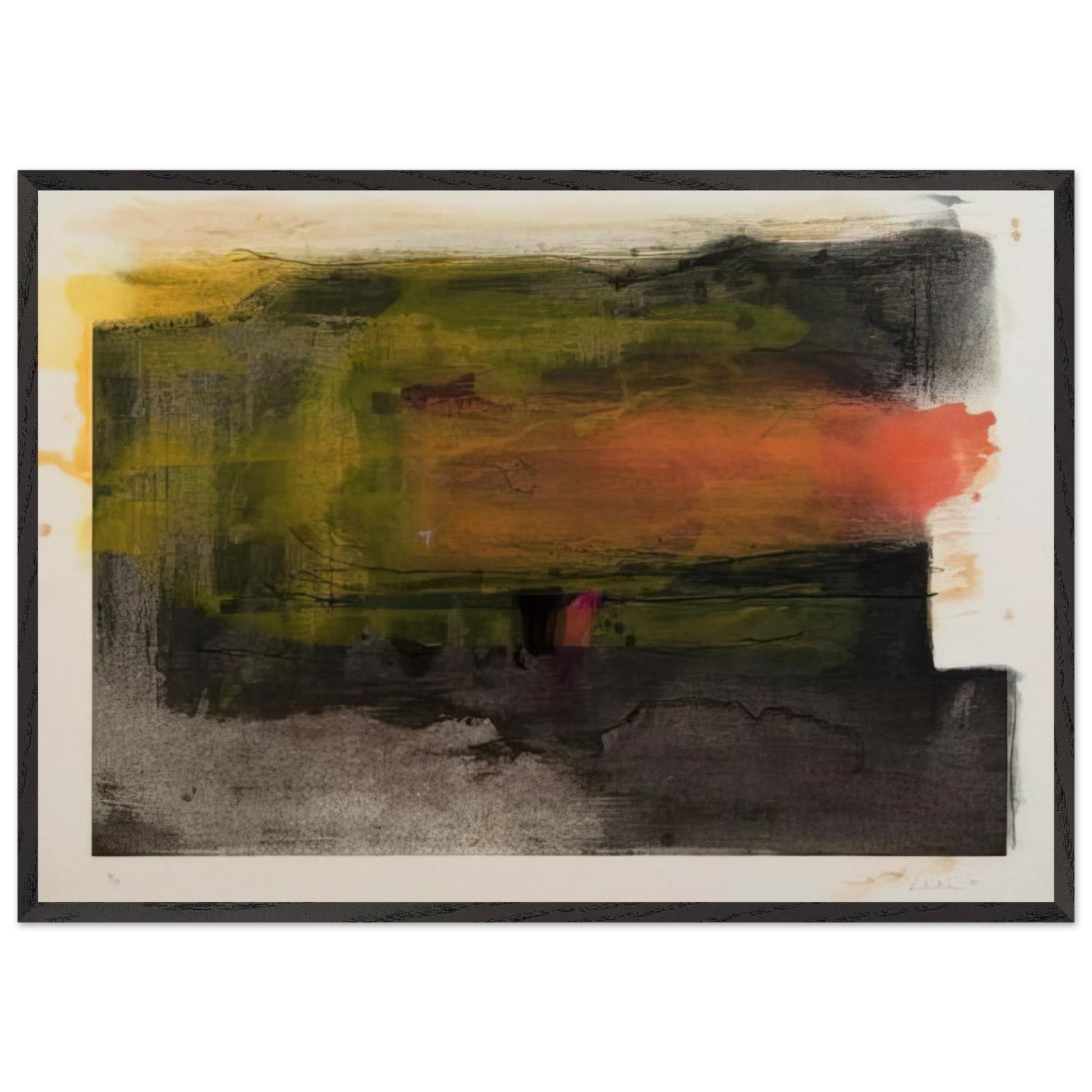 Deep Sun - 1983 - Helen Frankenthaler Framed Art Print – Black Wooden Frame - Default Title - -Framed Art Print