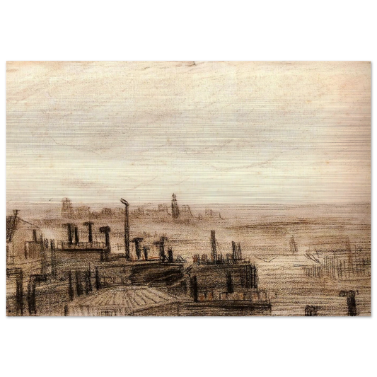 View of Paris, with the Hôtel de Ville and the Tour-Saint-Jacques - Vincent van Gogh Brushed Aluminum Print - 70x100 cm / 28x40 inches | Vincent van Gogh Aluminum Print | Vincent van Gogh Prints