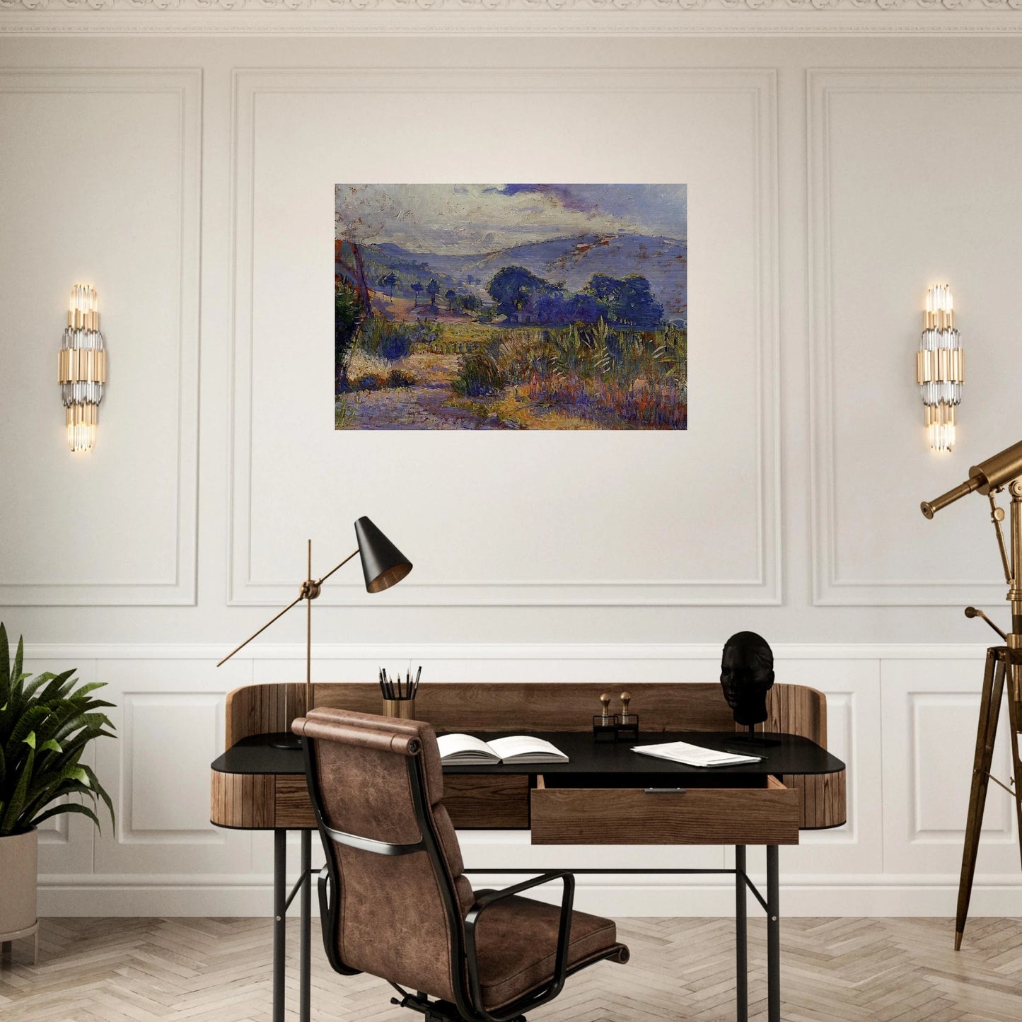 Cabasson Landscape study - Henri-Edmond Cross Brushed Aluminum Print - 70x100 cm / 28x40 inches | Henri-Edmond Cross Aluminum Print | Henri-Edmond Cross Prints