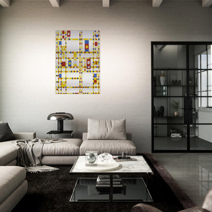 Broadway Boogie Woogie - Piet Mondrian Brushed Aluminum Print - 70x100 cm / 28x40 inches | Piet Mondrian Aluminum Print | Piet Mondrian Prints