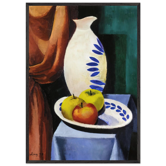 STILL LIFE WITH WHITE PITCHER 1917 - Moise Kisling Framed Art Print – Black Wooden Frame - Default Title - -Framed Art Print