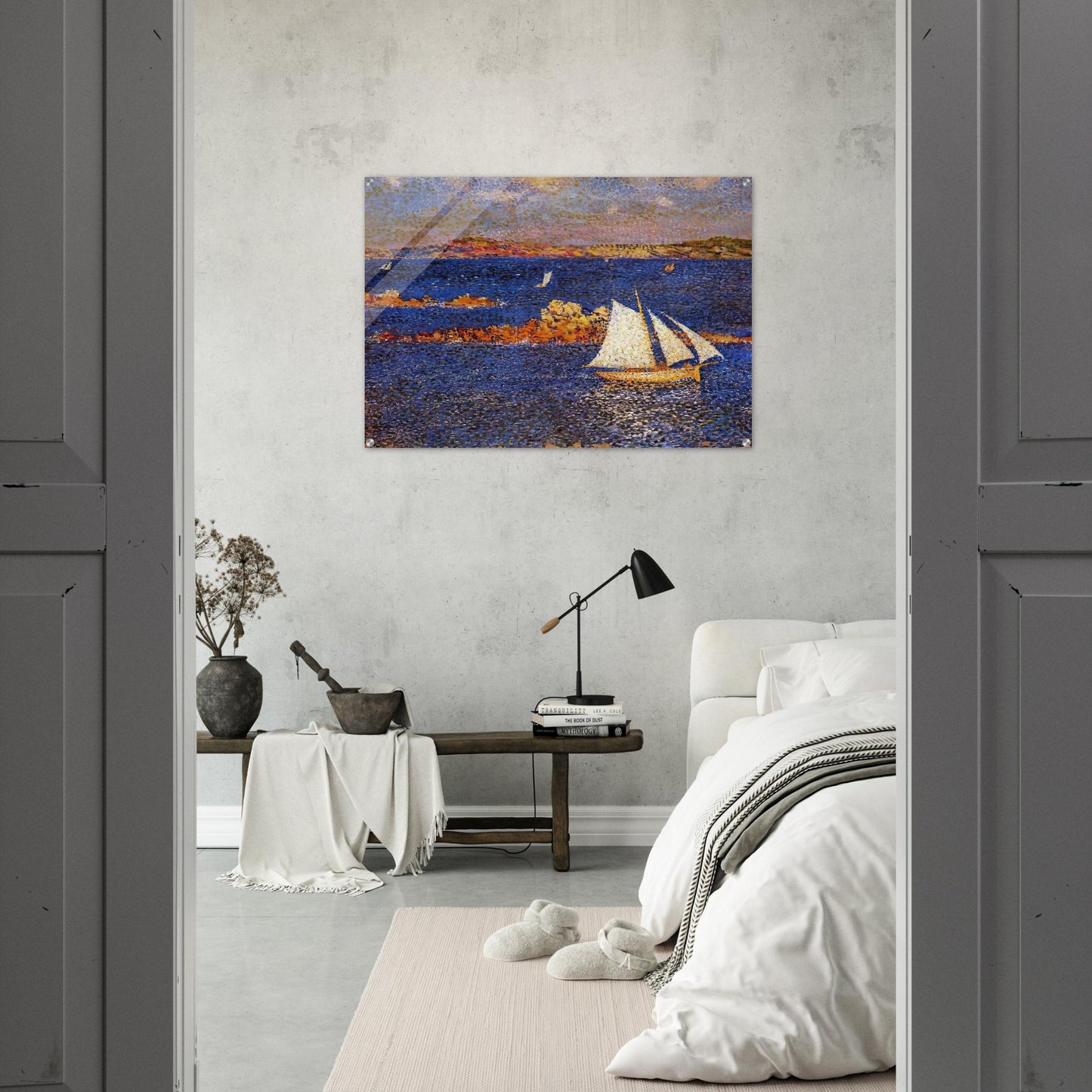 NEAR THE ROCKS OF PER KIRIDEC 1889 - Theo van Rysselberghe Acrylic Print - 70x100 cm / 28x40″ inches | Theo van Rysselberghe Wall Art | Theo van Rysselberghe Prints