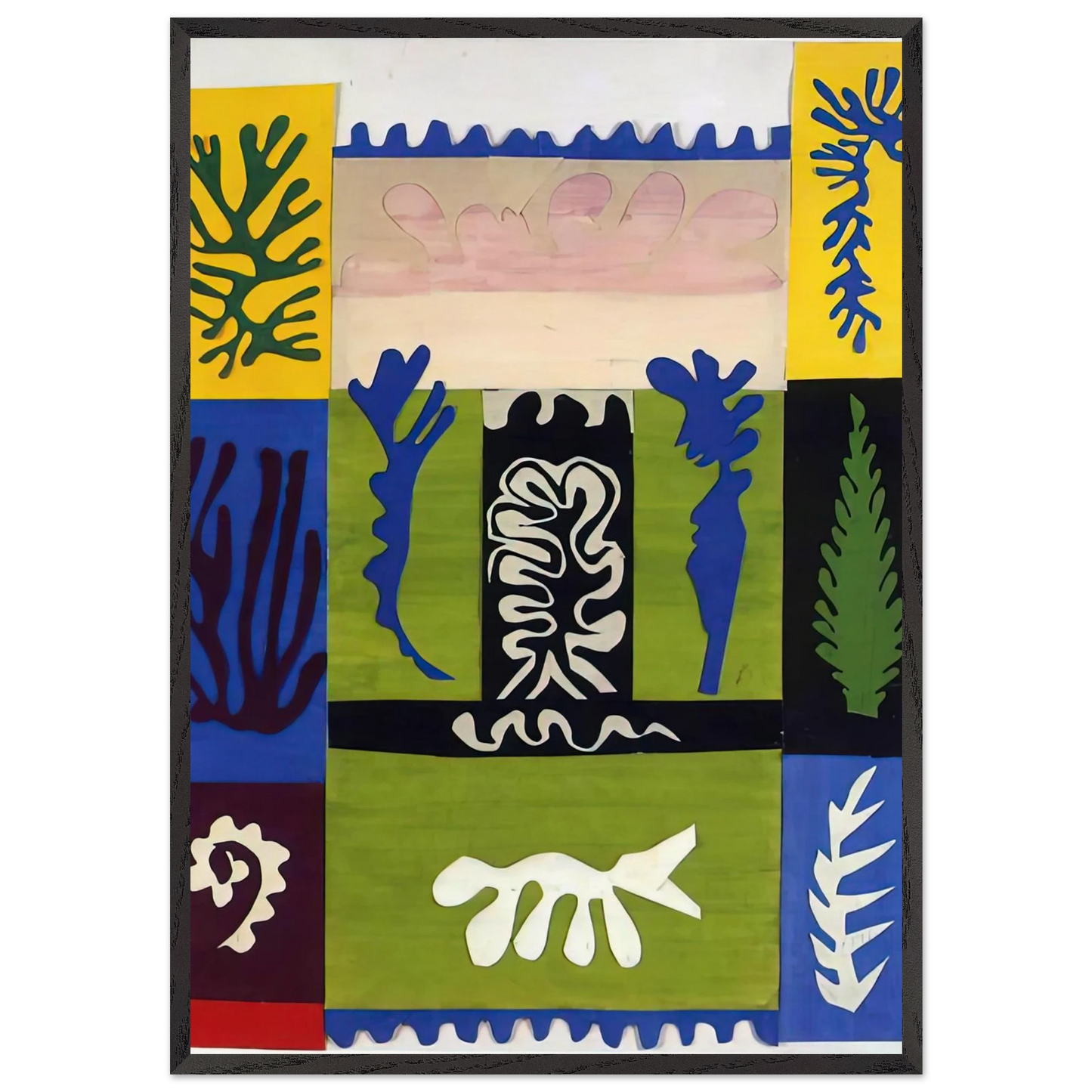 CUT OUTS 5 - Henri Matisse 70x100 cm / 28x40 inches Framed Art Print – Black Wooden Frame