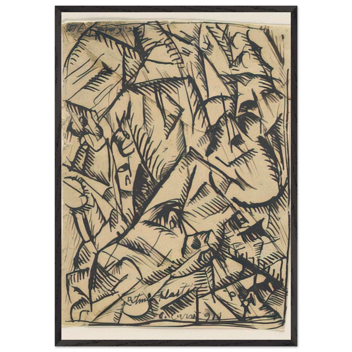 RITMI PLASTICI 1911 - Carlo Carra Framed Art Print – Black Wooden Frame - Default Title - -Framed Art Print