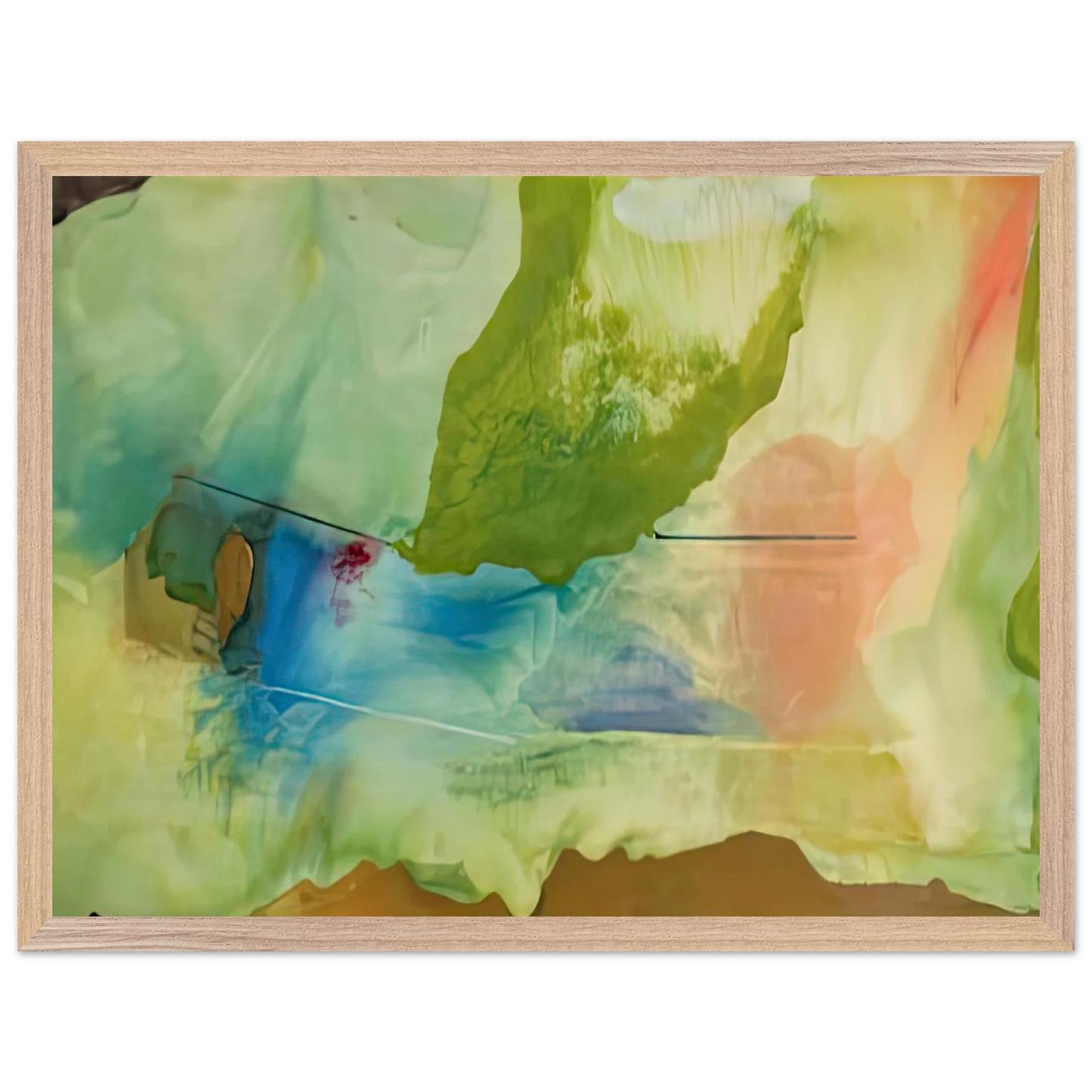 Helen Frankenthaler - Hint from Bassano, 1973- Wall Art - 60x80 cm / 24x32 inches - Premium Wooden Framed Poster With Fine Art Paper - White frame