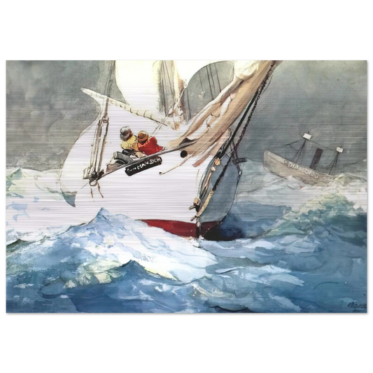 DIAMOND SHOAL - Winslow Homer Brushed Aluminum Print - 70x100 cm / 28x40 inches | Winslow Homer Aluminum Print | Winslow Homer Prints