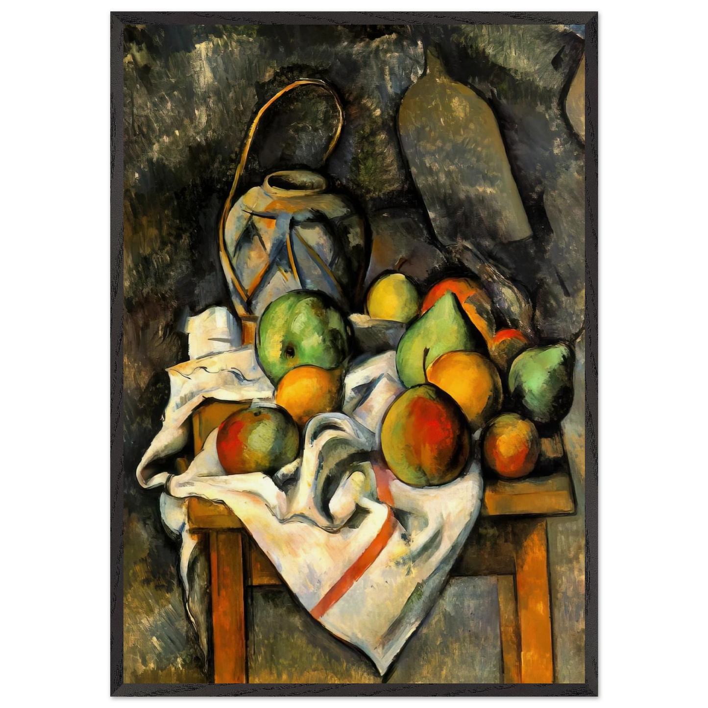 Ginger Jar - Paul Cezanne 70x100 cm / 28x40 inches Framed Art Print – Black Wooden Frame