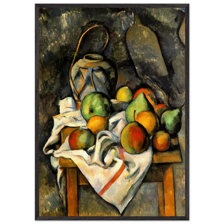 Ginger Jar - Paul Cezanne 70x100 cm / 28x40 inches Framed Art Print – Black Wooden Frame