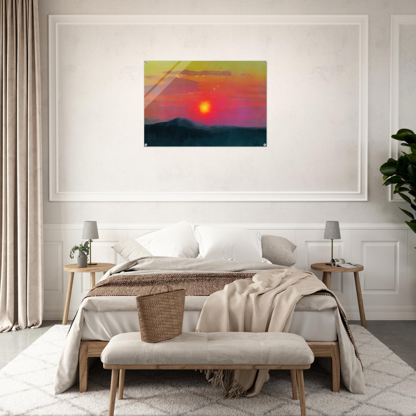 Red sunset - Arkhyp Kuindzhi Acrylic Print - 70x100 cm / 28x40″ inches | Arkhyp Kuindzhi Wall Art | Arkhyp Kuindzhi Prints