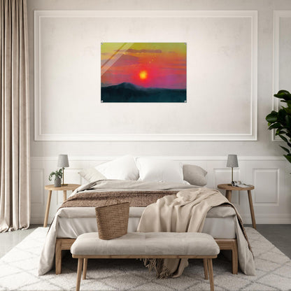 Red sunset - Arkhyp Kuindzhi Acrylic Print - 70x100 cm / 28x40″ inches | Arkhyp Kuindzhi Wall Art | Arkhyp Kuindzhi Prints