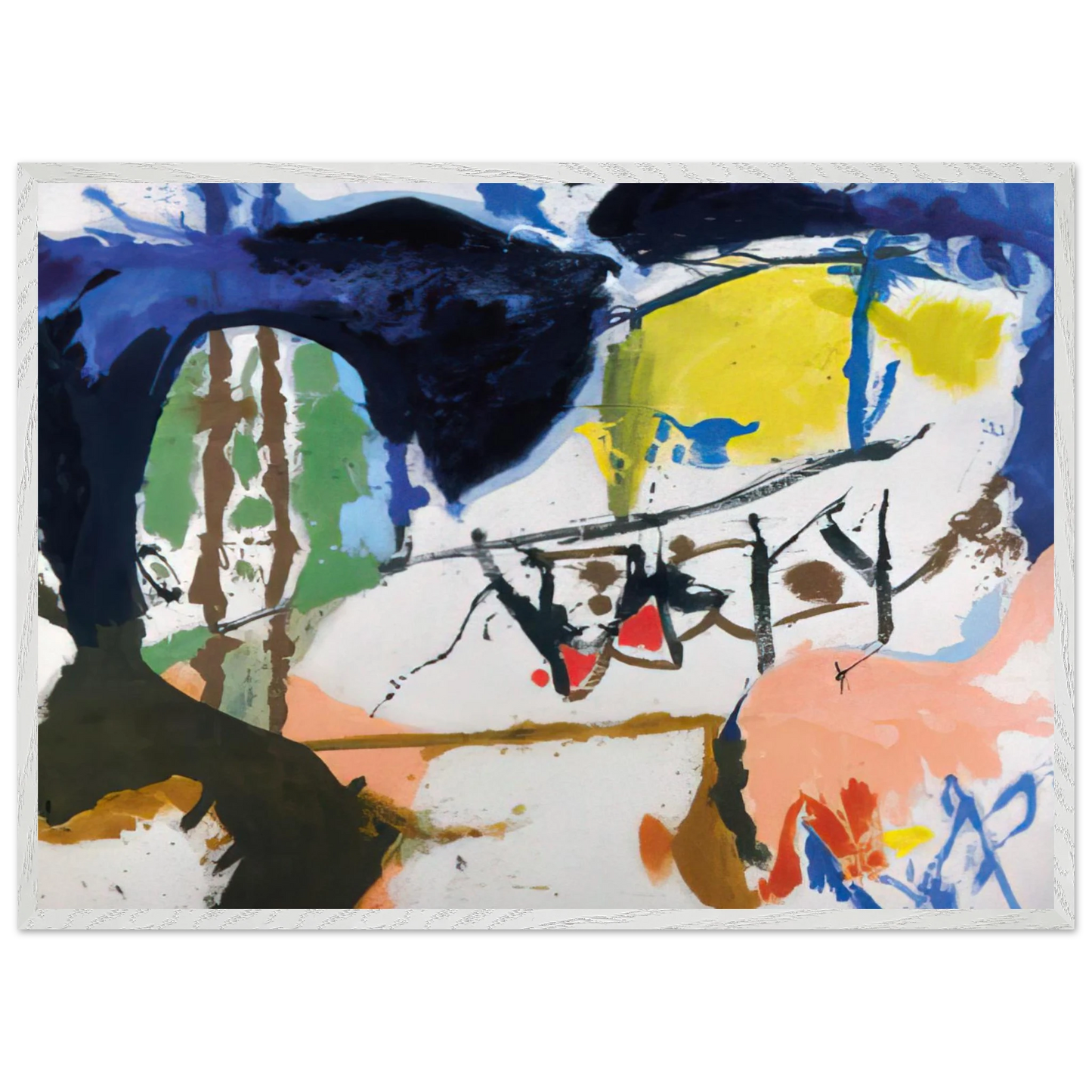 Helen Frankenthaler - Acres - 1959 Wall art - 20x25 cm / 8x10 inches - Premium Wooden Framed Poster With Fine Art Paper - Wood frame