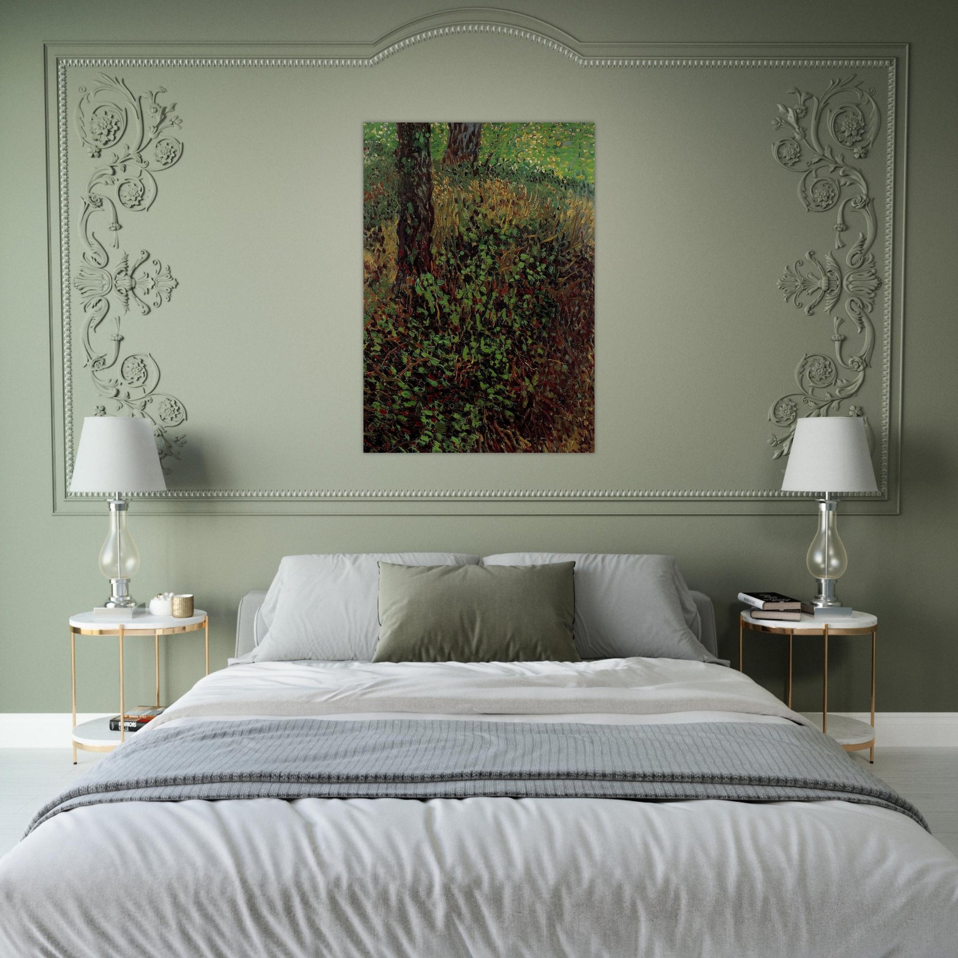 Undergrowth - Vincent van Gogh Brushed Aluminum Print - 70x100 cm / 28x40 inches | Vincent van Gogh Aluminum Print | Vincent van Gogh Prints