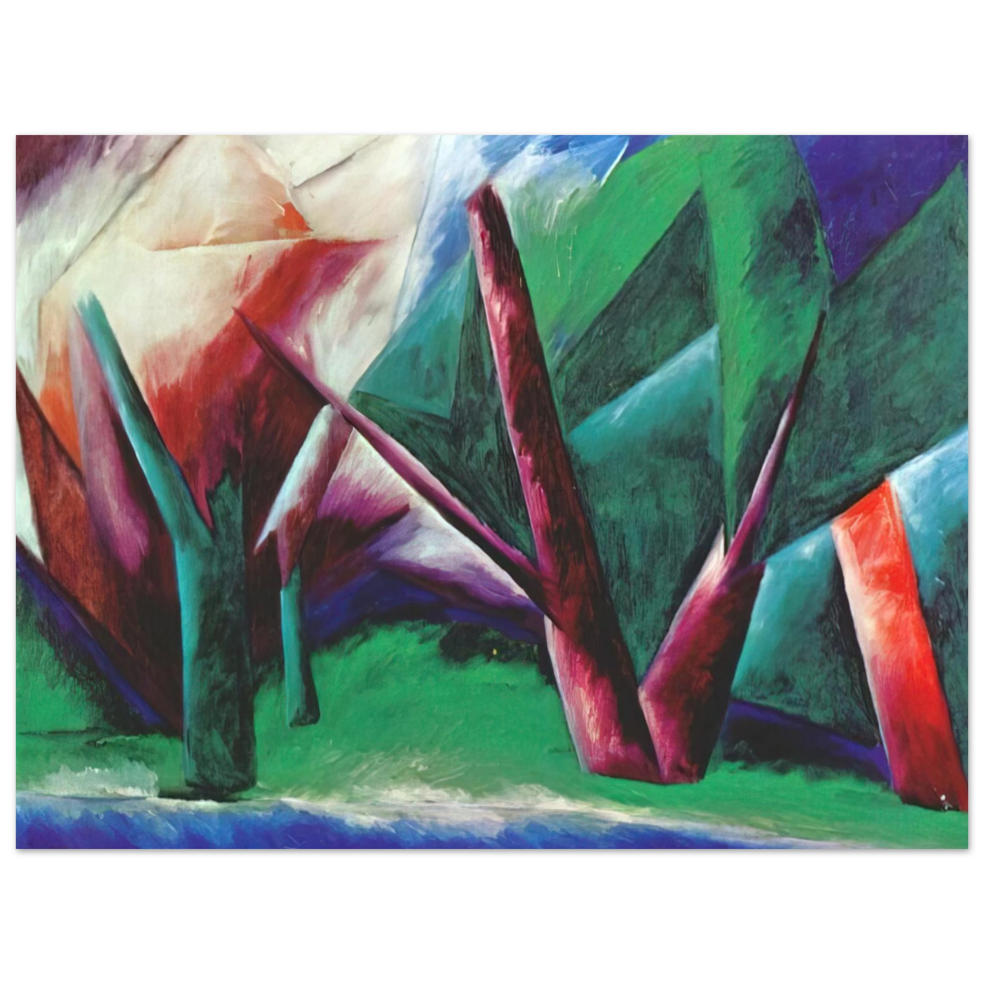 Natalia Goncharova - Forest Red-green - 1914 Fine Art Poster - Default Title