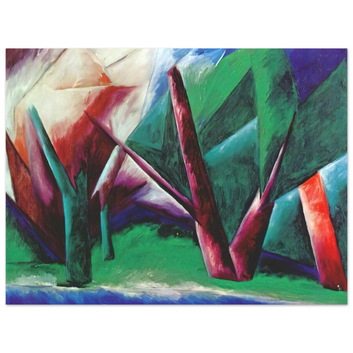 Natalia Goncharova - Forest Red-green - 1914  75x100 cm / 30x40inches Fine Art Poster