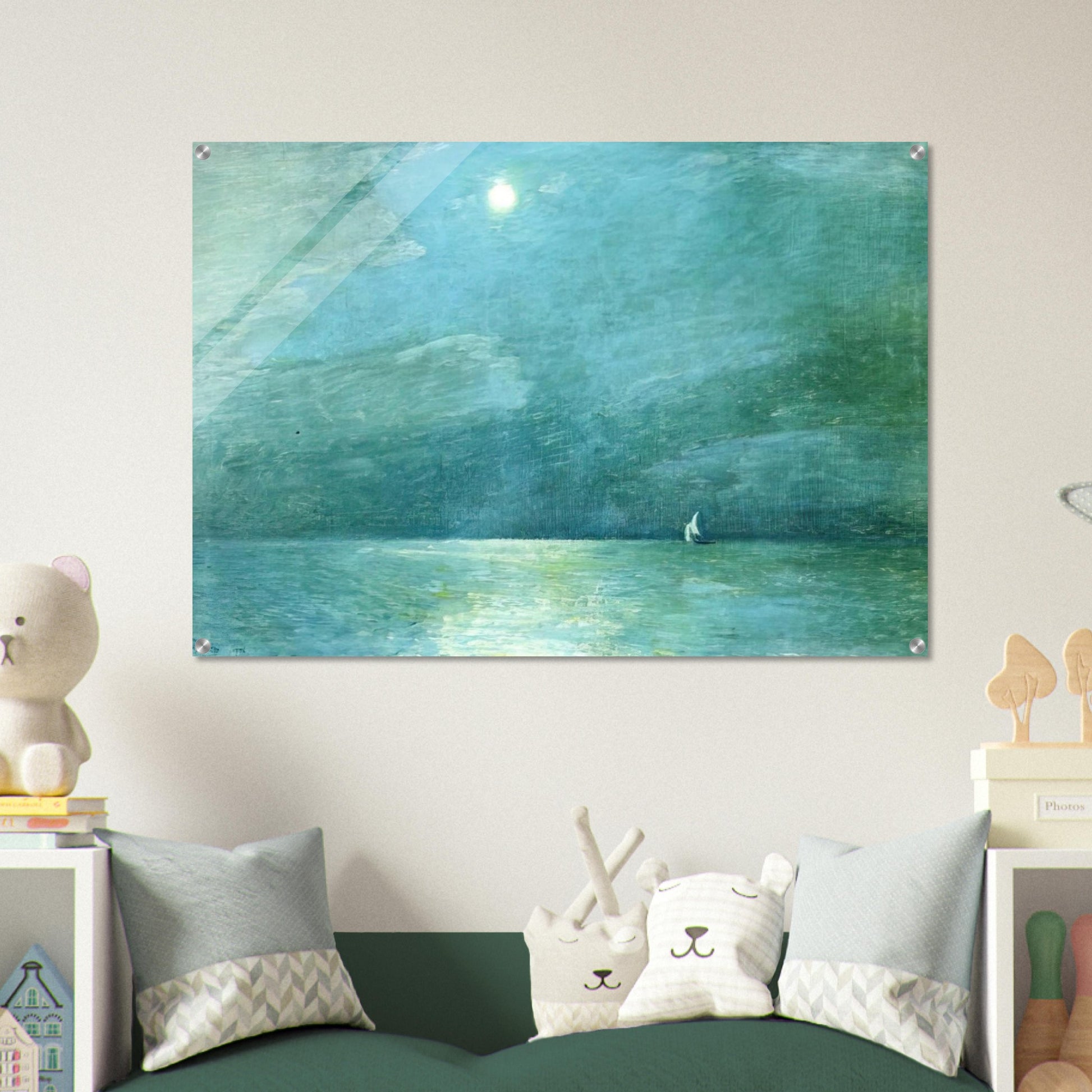 Moonlight on the Sound - Childe Hassam Acrylic Print - 70x100 cm / 28x40″ inches