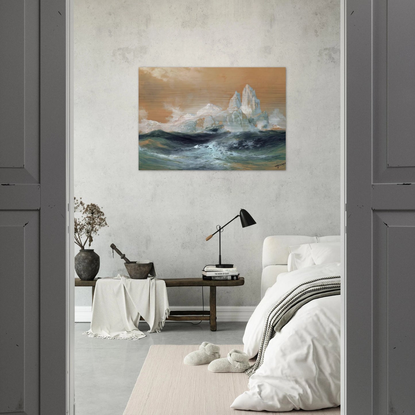 Icebergs - Thomas Moran Brushed Aluminum Print - 70x100 cm / 28x40 inches | Thomas Moran Aluminum Print | Thomas Moran Prints