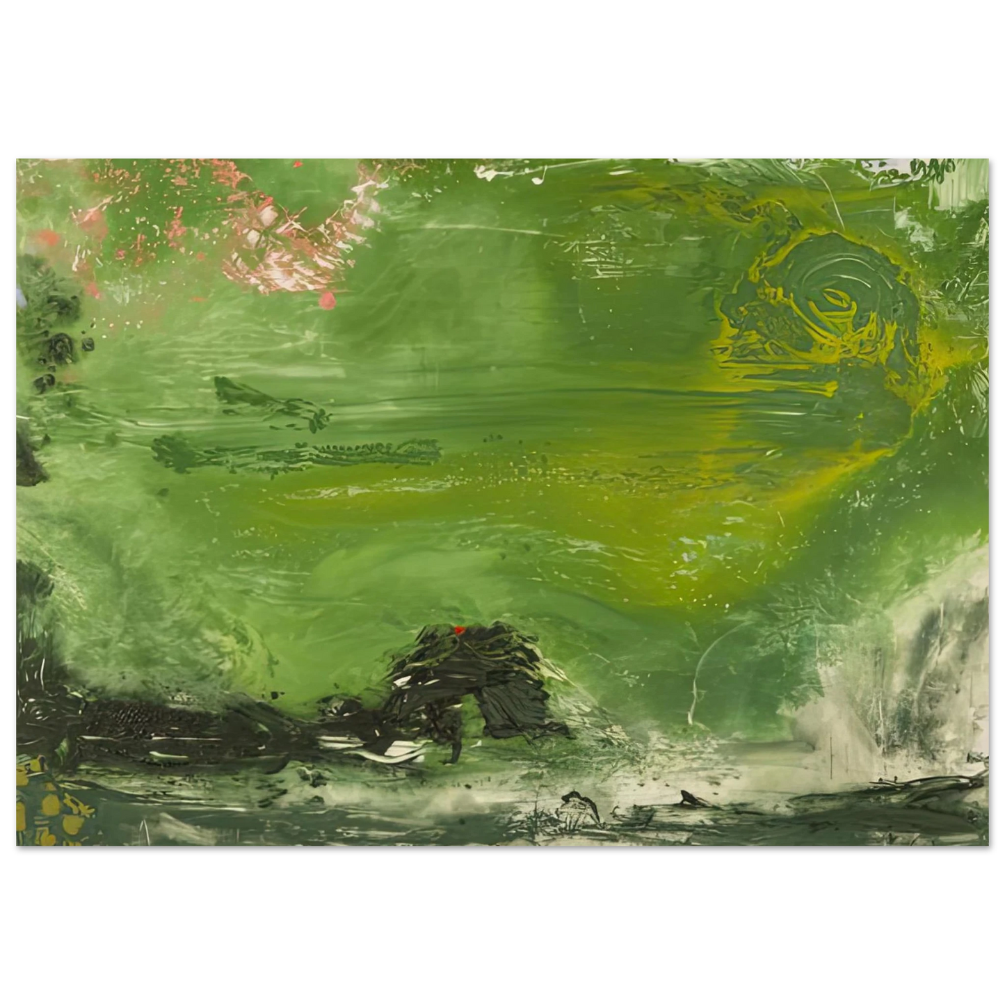 Helen Frankenthaler - Overture, 1992- Wall Art - 21x29.7 cm / 8x12" - Premium Wooden Framed Poster With Fine Art Paper - Black frame