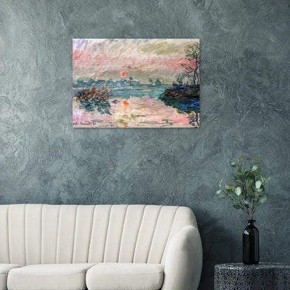 Sunset at Lavacourt - claude monet Brushed Aluminum Print - 70x100 cm / 28x40 inches | claude monet Aluminum Print | claude monet Prints