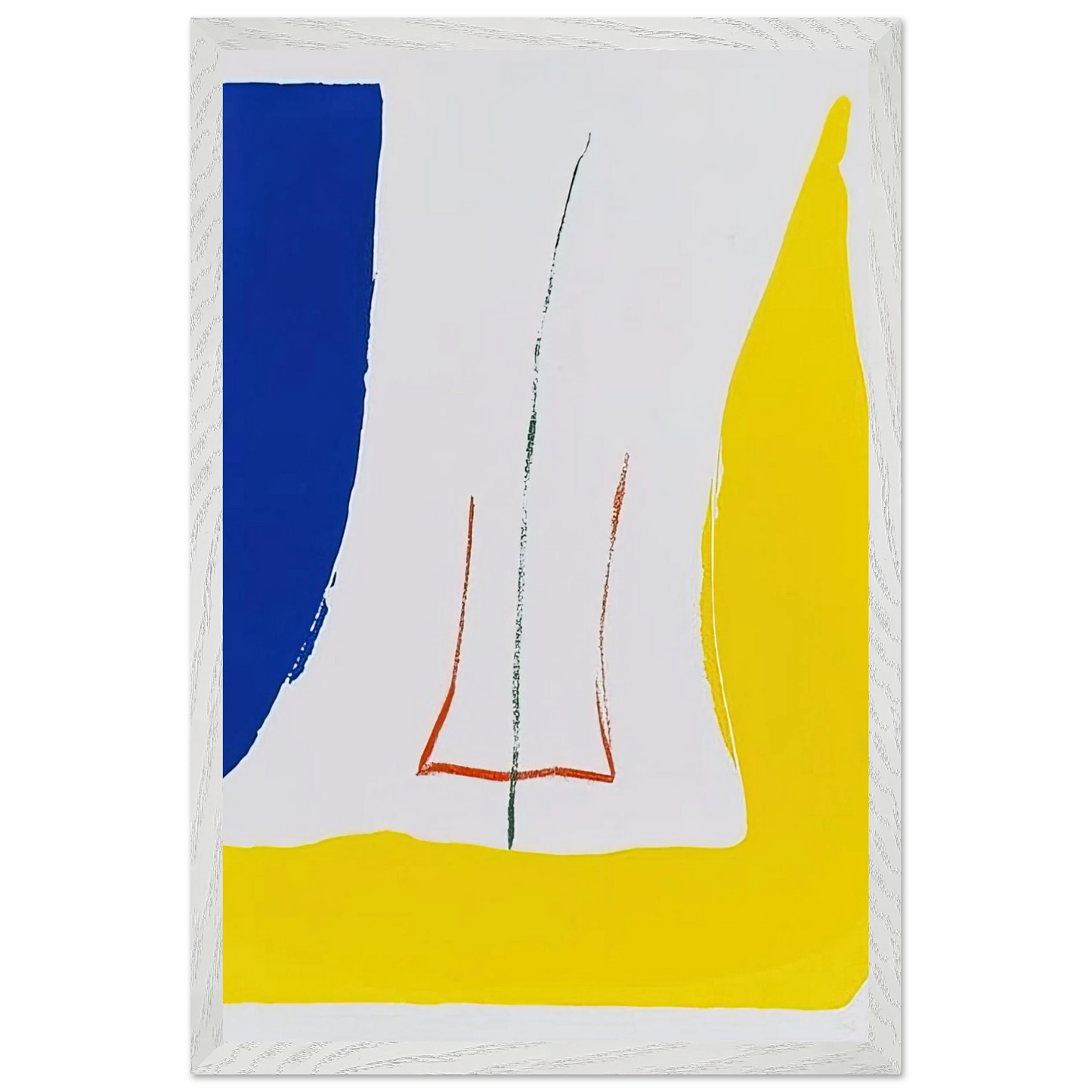 Helen Frankenthaler - Sun Corner - 1968 Wall art - A2 (42 x 59.4  cm) - Premium Wooden Framed Poster With Fine Art Paper - White frame