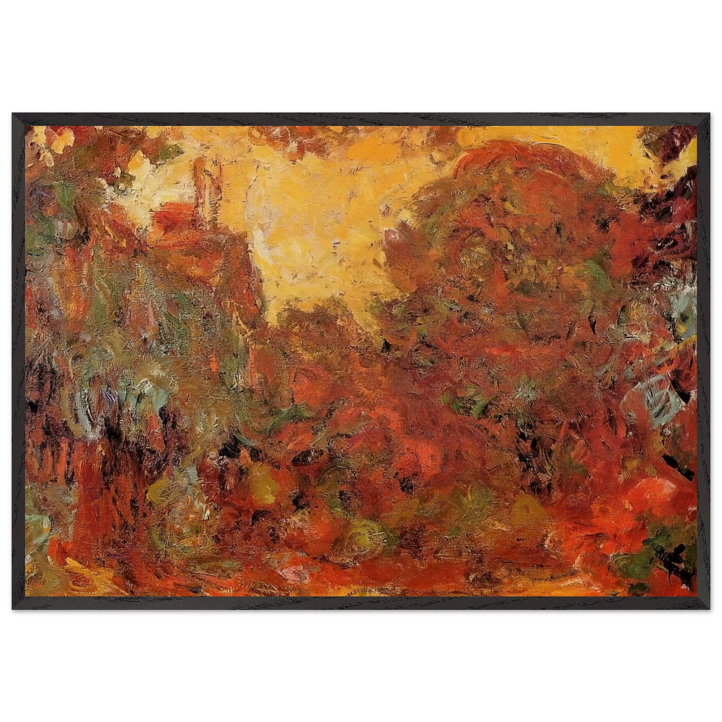 The House Seen from the Rose Garden - claude monet Framed Art Print – Black Wooden Frame - Default Title - -Framed Art Print