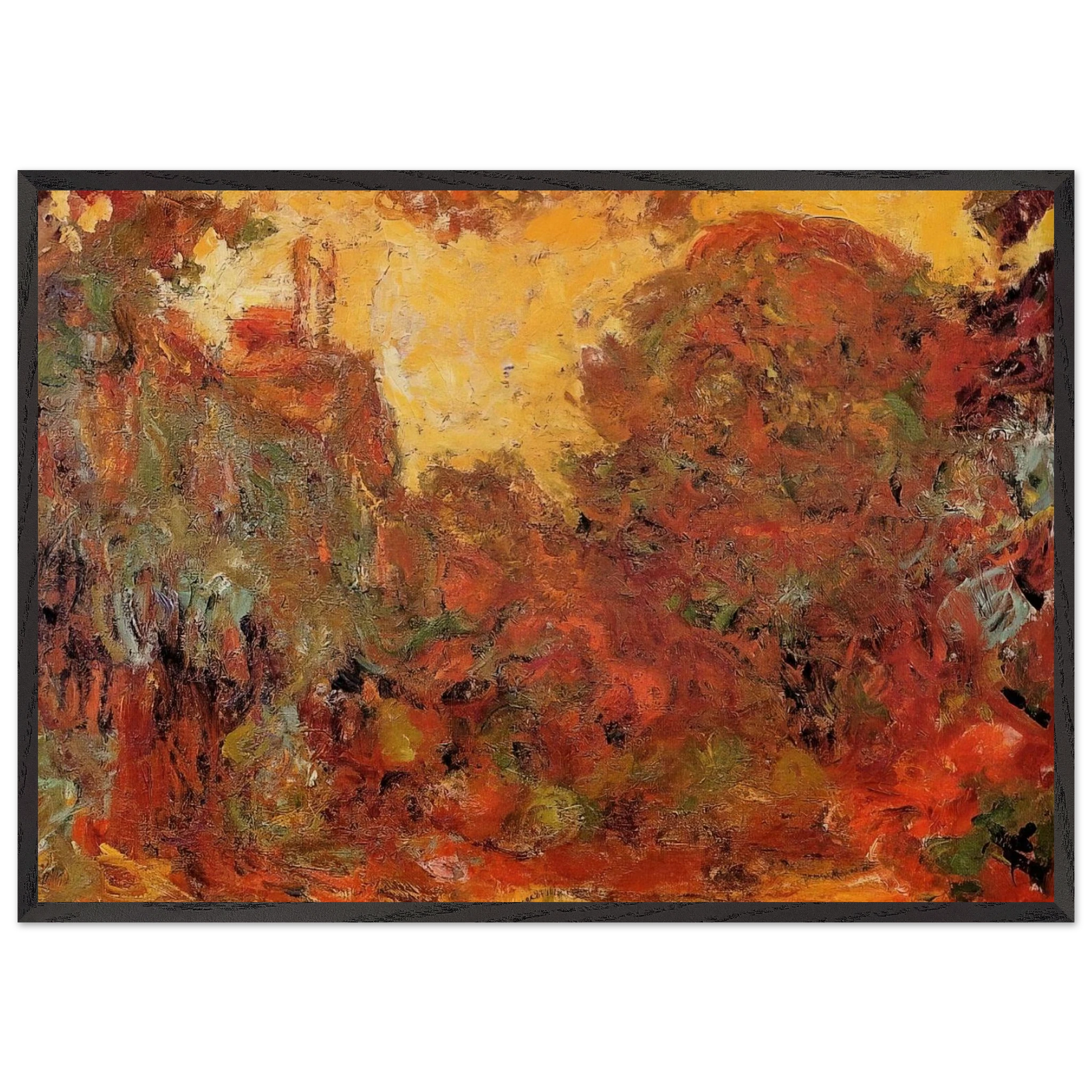 The House Seen from the Rose Garden - claude monet Framed Art Print – Black Wooden Frame - Default Title - -Framed Art Print