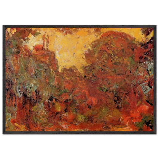 The House Seen from the Rose Garden - claude monet Framed Art Print – Black Wooden Frame - Default Title - -Framed Art Print