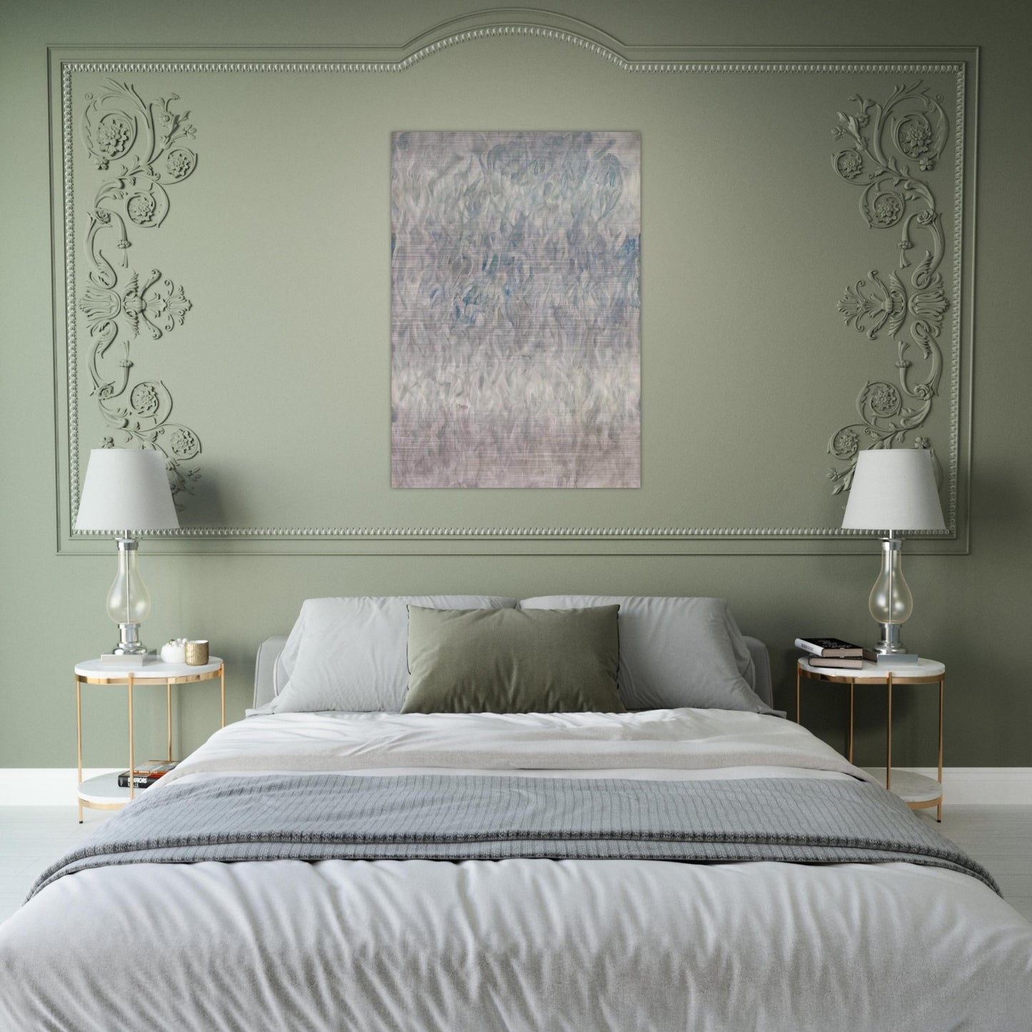 Amerika  Grey Blue  - Sam Francis Brushed Aluminum Print - 70x100 cm / 28x40 inches | Sam Francis Aluminum Print | Sam Francis Prints